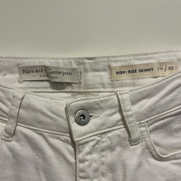 Anthropologie ( Pilcro and the Letterpress) high rise skinny white denim - Picture 4 of 4